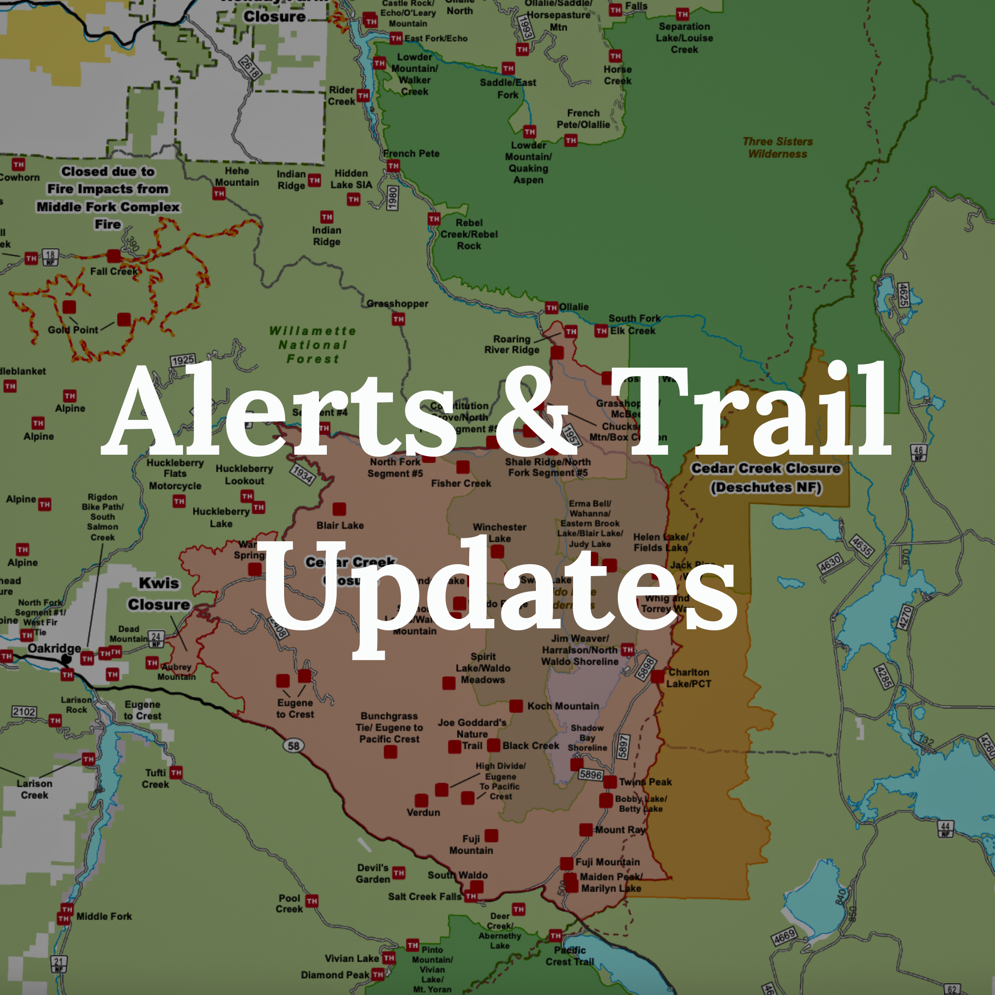 Alerts and Trail Updates from the U.S. Forest Service, Bureau of Land Management (BLM), Fish and Wildlife Service (FWS), and National Park Service (NPS). Be sure to plan and ahead and read up-to-date information on closures, trail updates, fire restrictions. and muStay informed with alerts and trail updates from the U.S. Forest Service, Bureau of Land Management (BLM), Fish and Wildlife Service (FWS), and National Park Service (NPS). Be sure to plan ahead and check the latest information on closures, trail conditions, fire restrictions, and morech more.