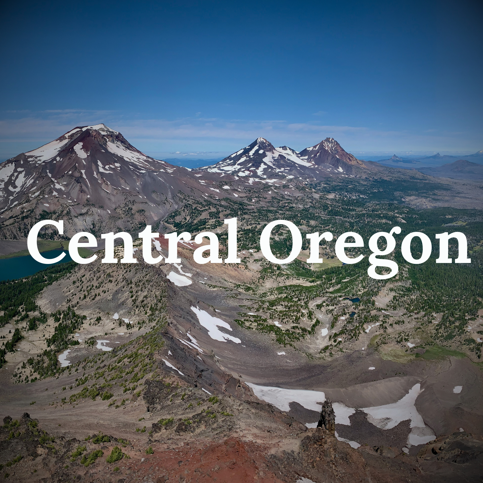 Central Oregon_ As Seen From Broken Top Summit (High Cascades_ South, Middle, & North Sisters)