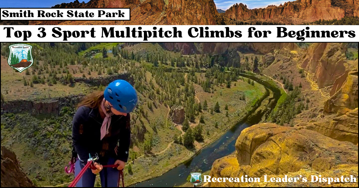 Climbers tackling a sport multipitch route on the rock faces of Smith Rock State Park in Central Oregon.